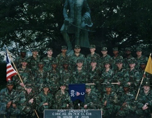 Historic service-era platoon group portrait