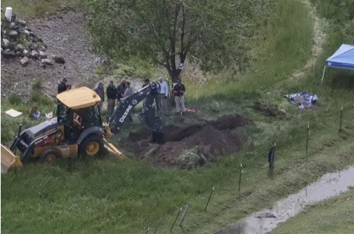 Excavation scene tied to a field investigation